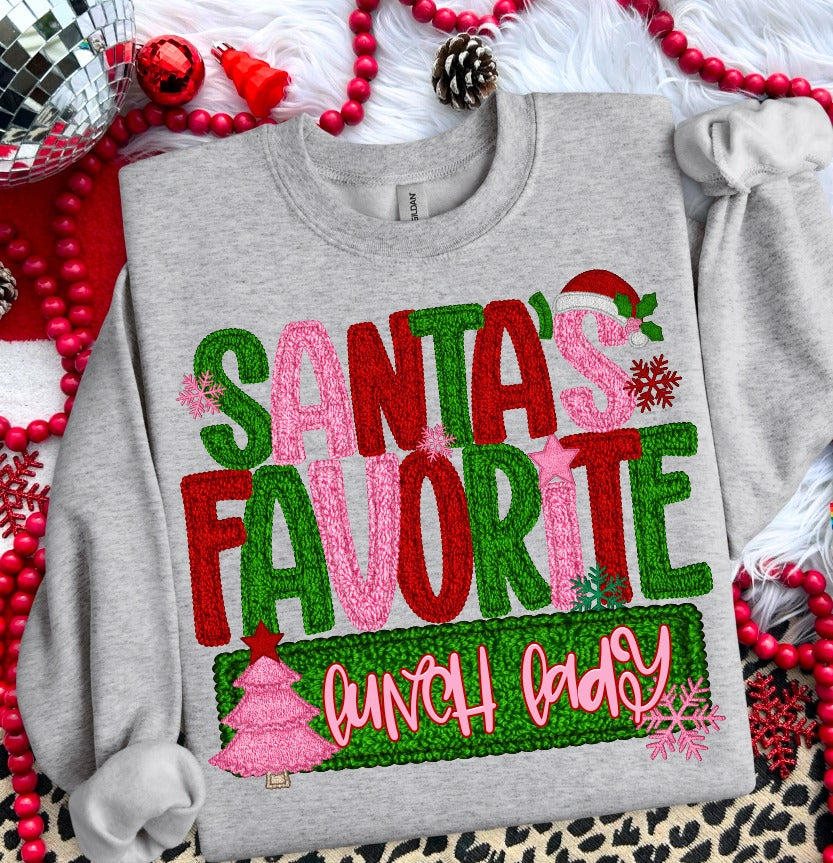 Santa’s Favorite Lunch Lady DTF transfer design – image 1