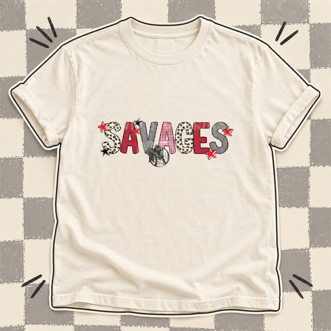 Mixed Doodle Baseball Mascots – Stitched Ballpark Savages design