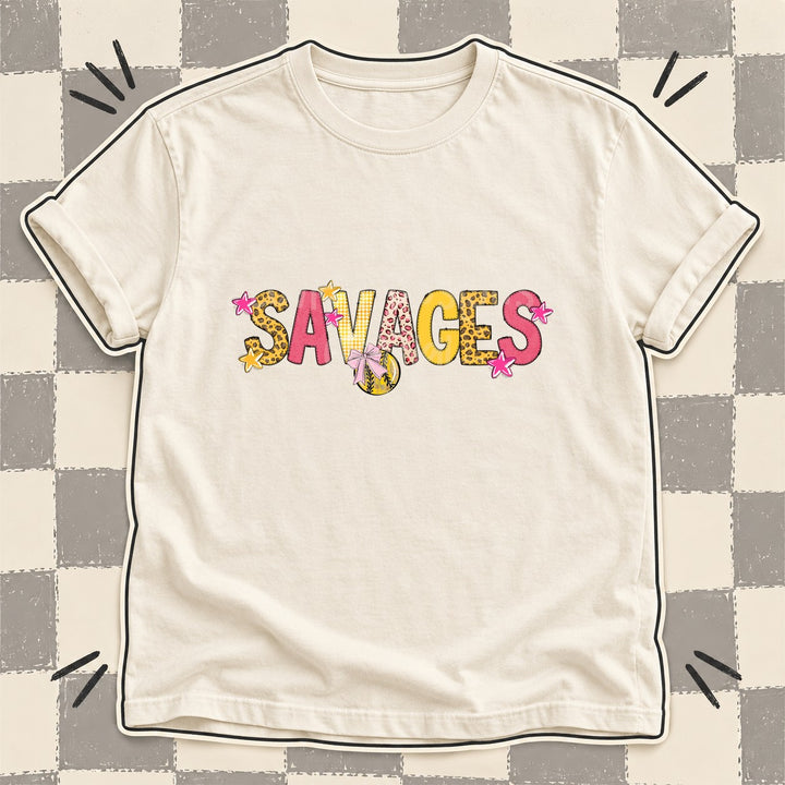 Savages Mixed Doodle Softball Mascots – Sunshine Leopard DTF transfer mockup