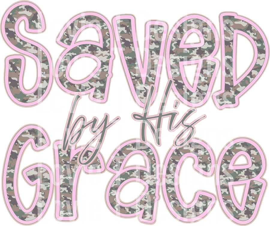 SAVED BY HIS GRACE CAMO AND PINK
