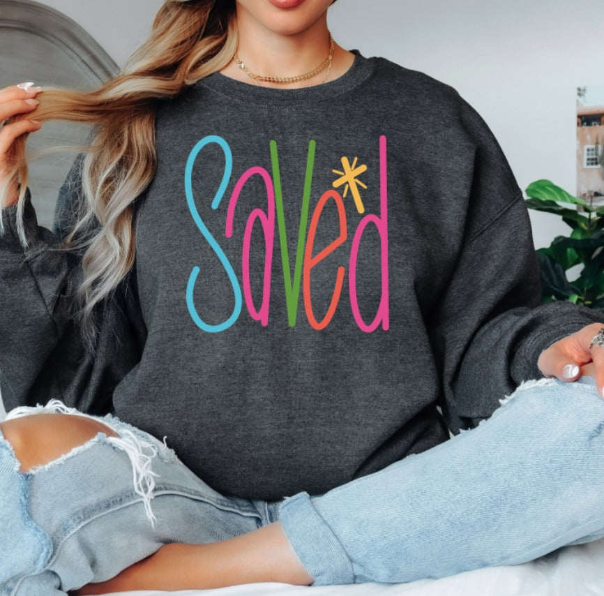 Saved Lettering Faith DTF transfer design