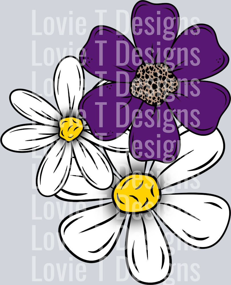 SCHOOL SWOOP PURPLE FLOWERS