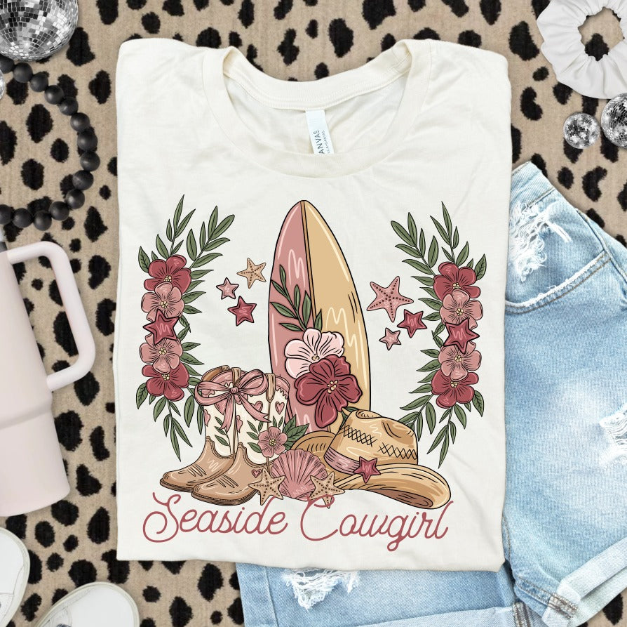 Seaside Cowgirl DTF transfer design