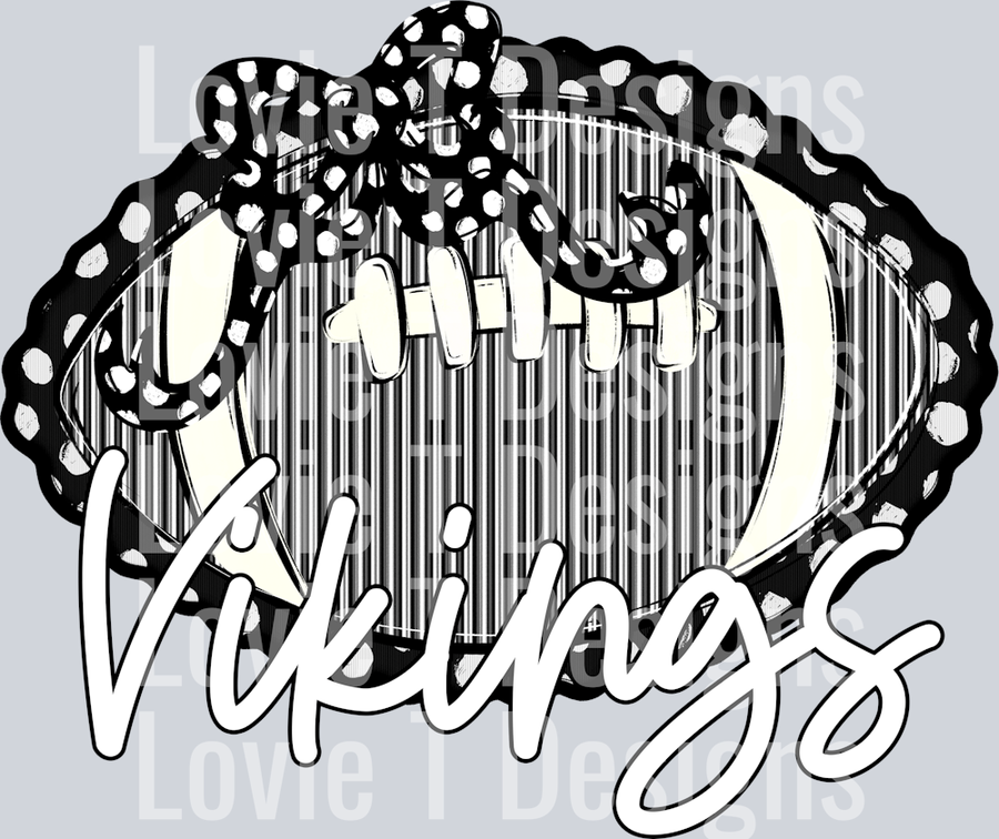 SEERSUCKER FOOTBALL + MATCHING BOWS BLACK GREEN VIKINGS