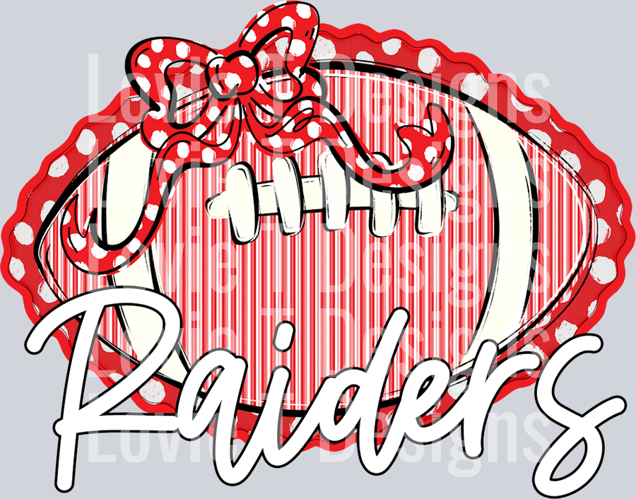 SEERSUCKER FOOTBALL + MATCHING BOWS RED RAIDERS
