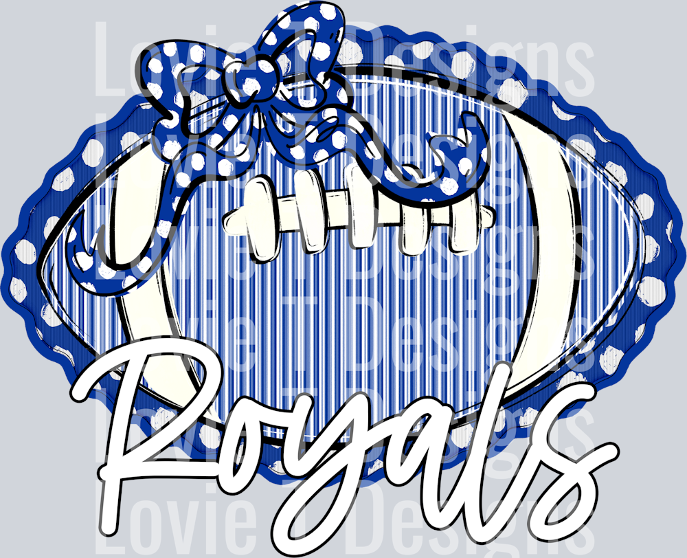 SEERSUCKER FOOTBALL + MATCHING BOWS ROYAL ROYALS