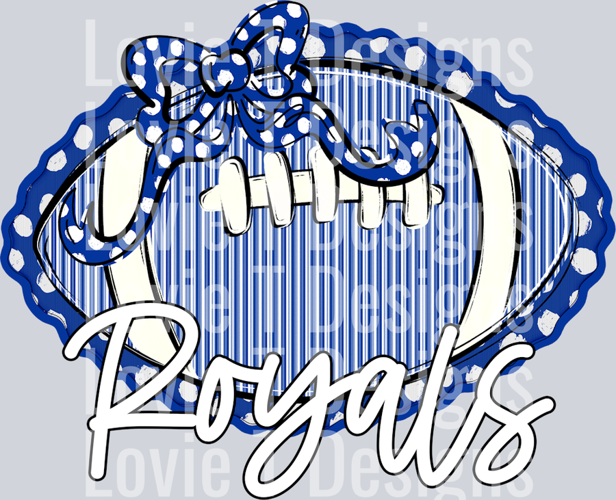 SEERSUCKER FOOTBALL + MATCHING BOWS ROYAL ROYALS