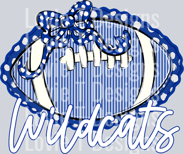 SEERSUCKER FOOTBALL + MATCHING BOWS ROYAL WILDCATS