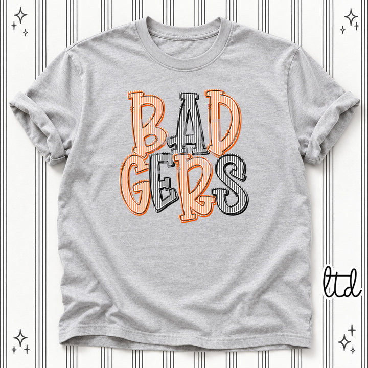 Badgers Orange Black Seersucker Stack Mascots DTF transfer