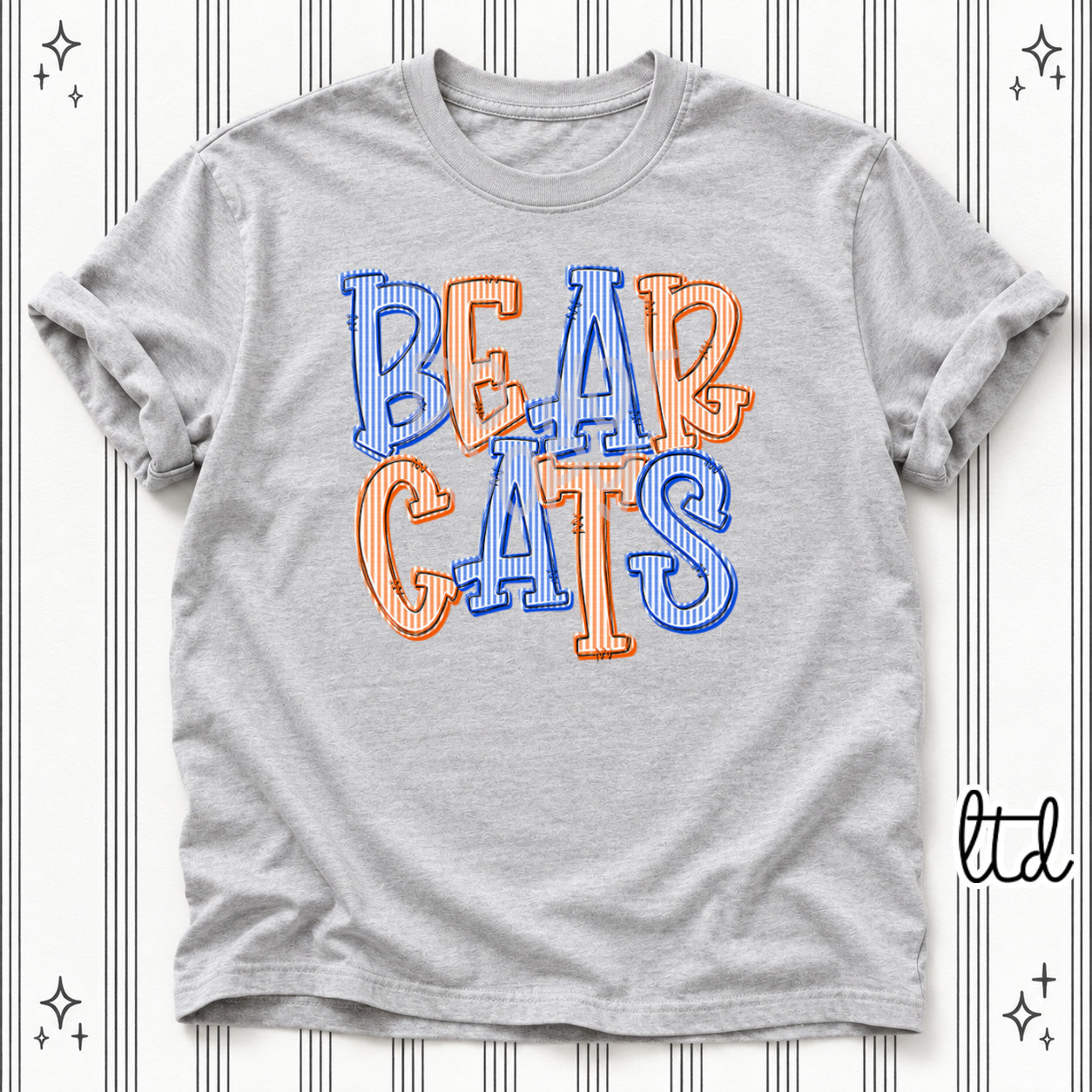 Seersucker Stack Mascots Bearcats Royal Blue Orange design