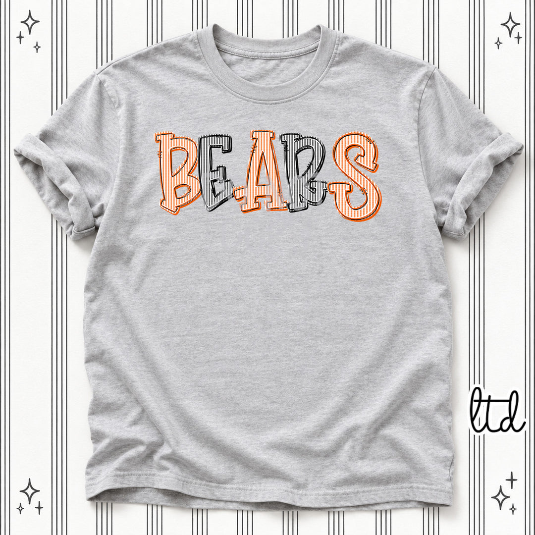 Bears Orange Black Seersucker Stack Mascots DTF transfer