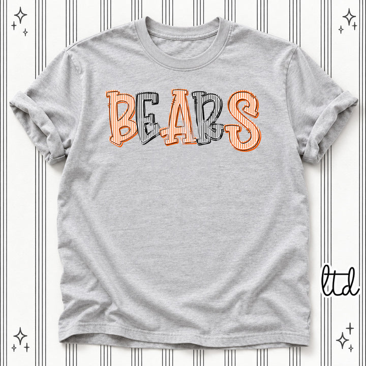 Bears Orange Black Seersucker Stack Mascots DTF transfer