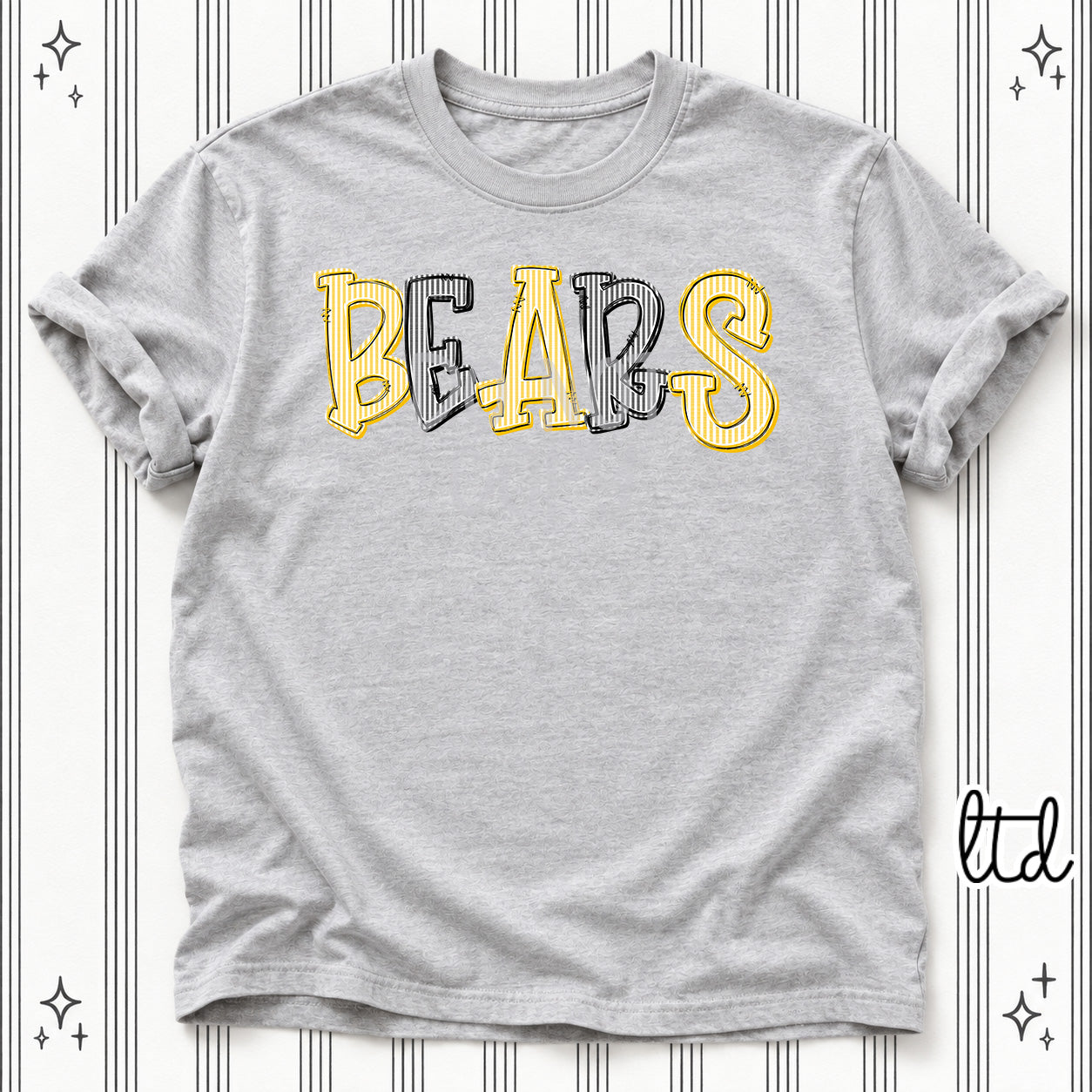 Seersucker Stack Mascots Bears Yellow Gold Black design