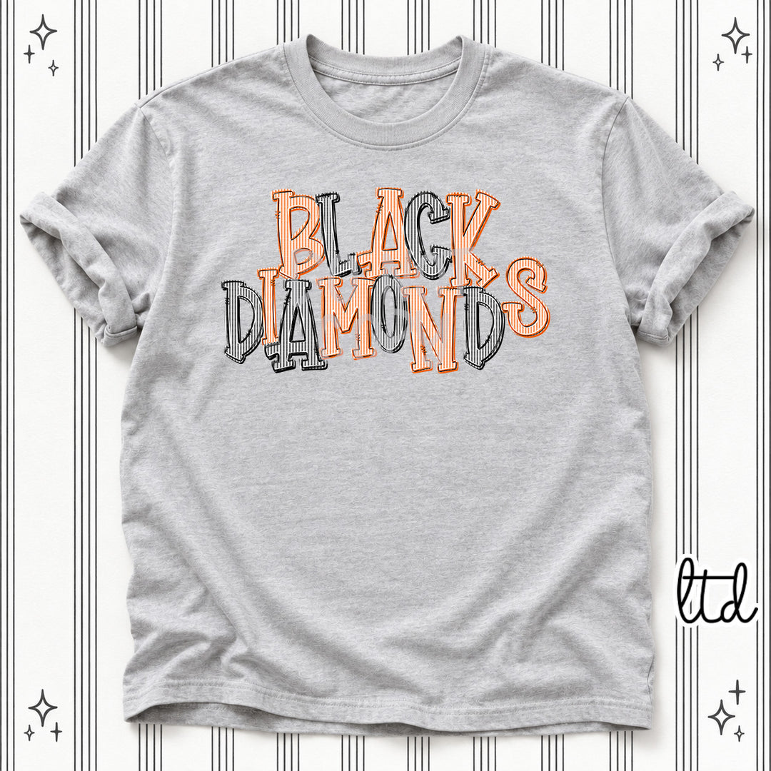 Black Diamonds Orange Black Seersucker Stack Mascots DTF transfer