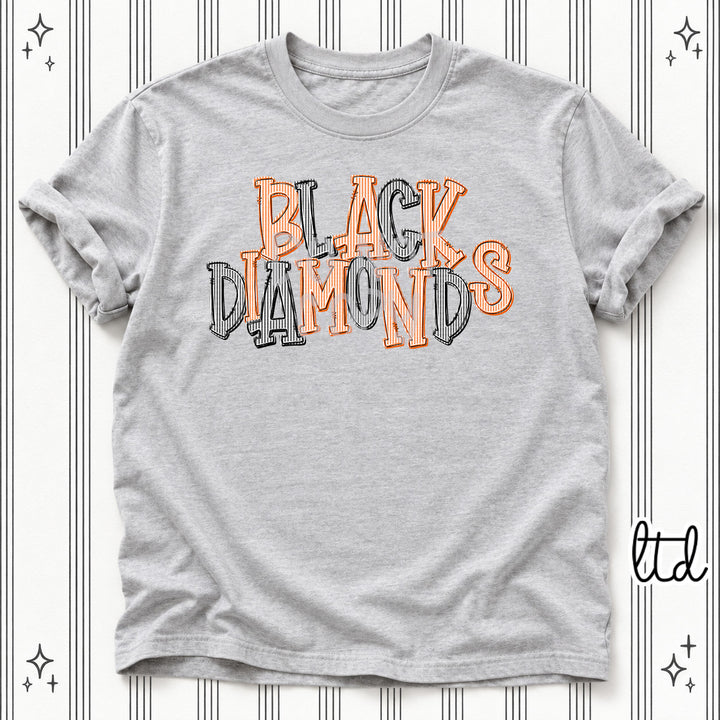 Black Diamonds Orange Black Seersucker Stack Mascots DTF transfer