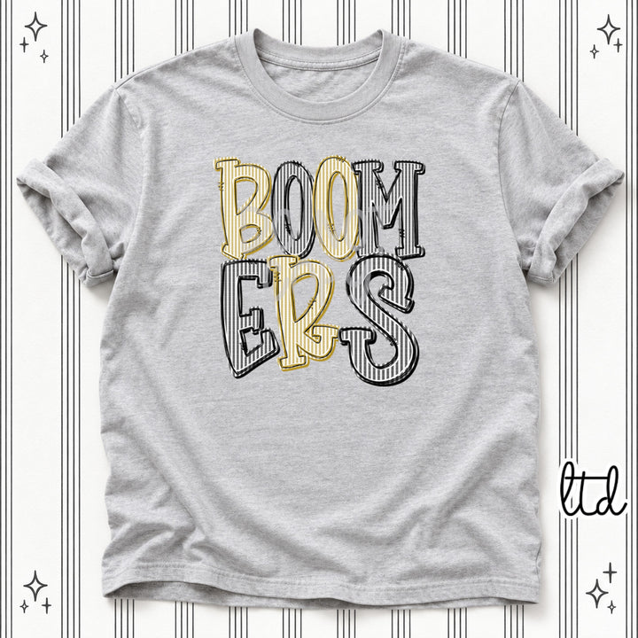 Boomers Vegas Gold Black Seersucker Stack Mascots DTF transfer