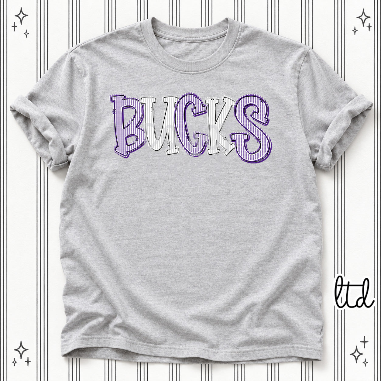 Seersucker Stack Mascots Bucks Purple Silver design