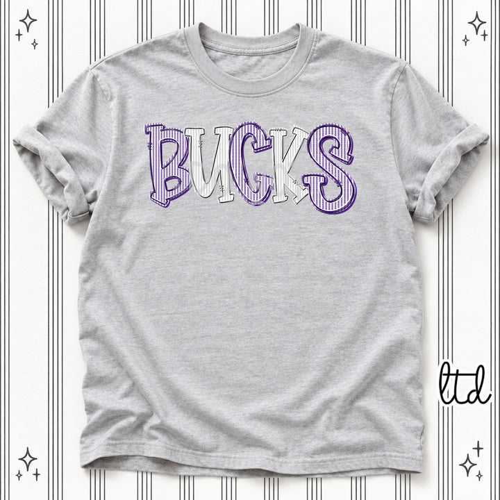 Bucks Purple Silver Seersucker Stack Mascots DTF transfer