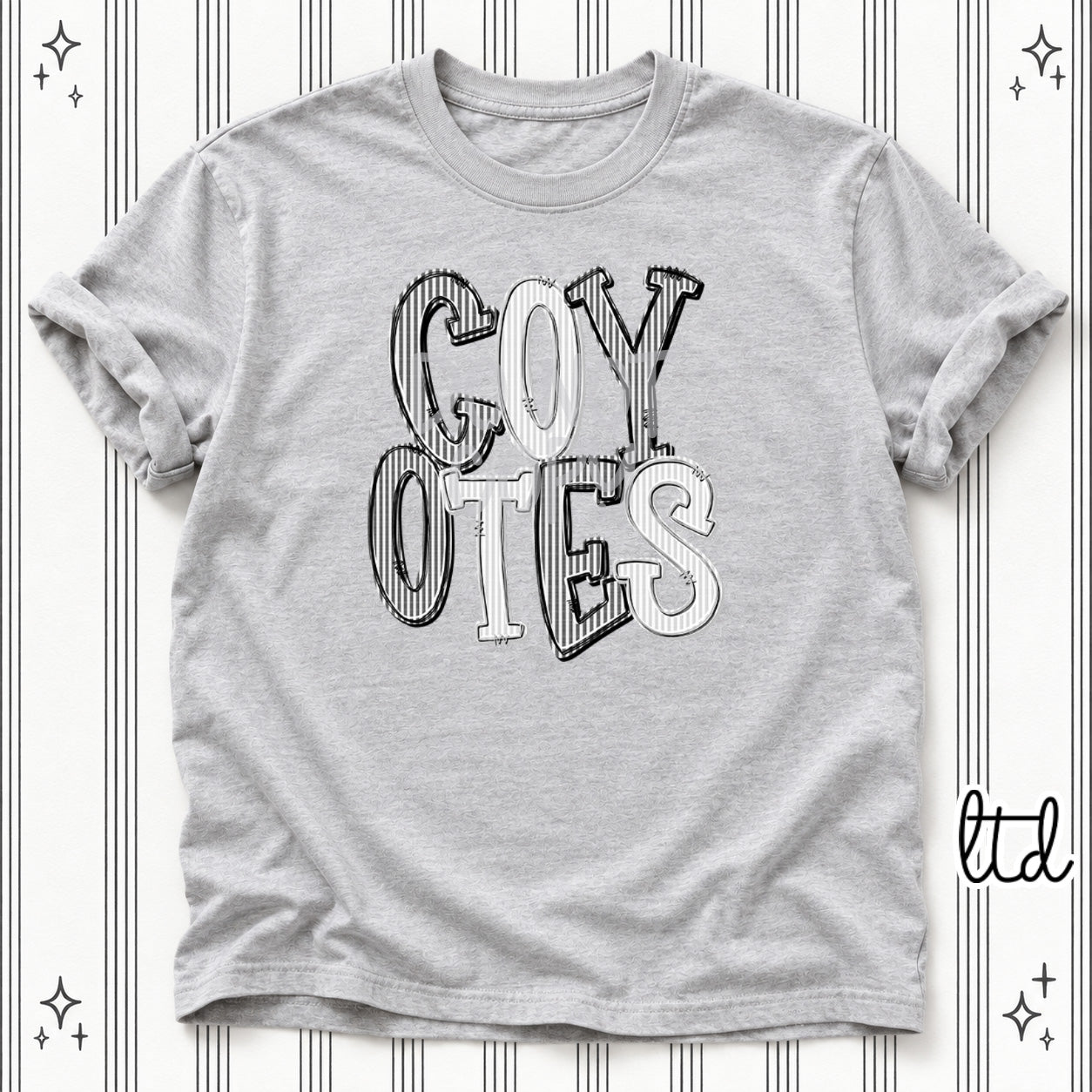 Seersucker Stack Mascots Coyotes Black Silver design