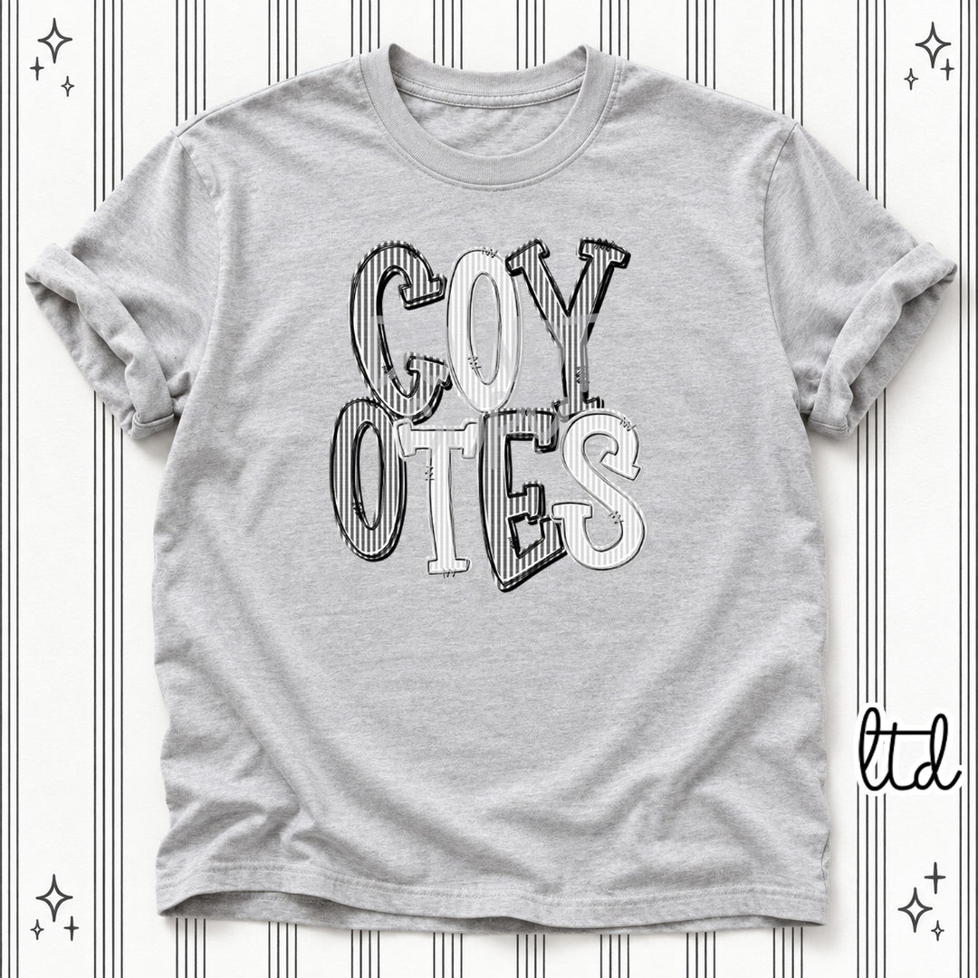 Coyotes Black Silver Seersucker Stack Mascots DTF transfer