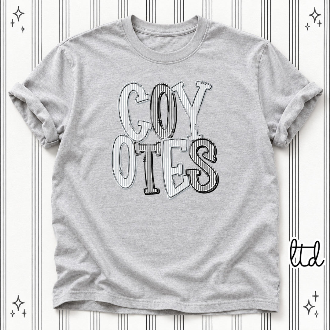 Coyotes Grey Black Seersucker Stack Mascots DTF transfer