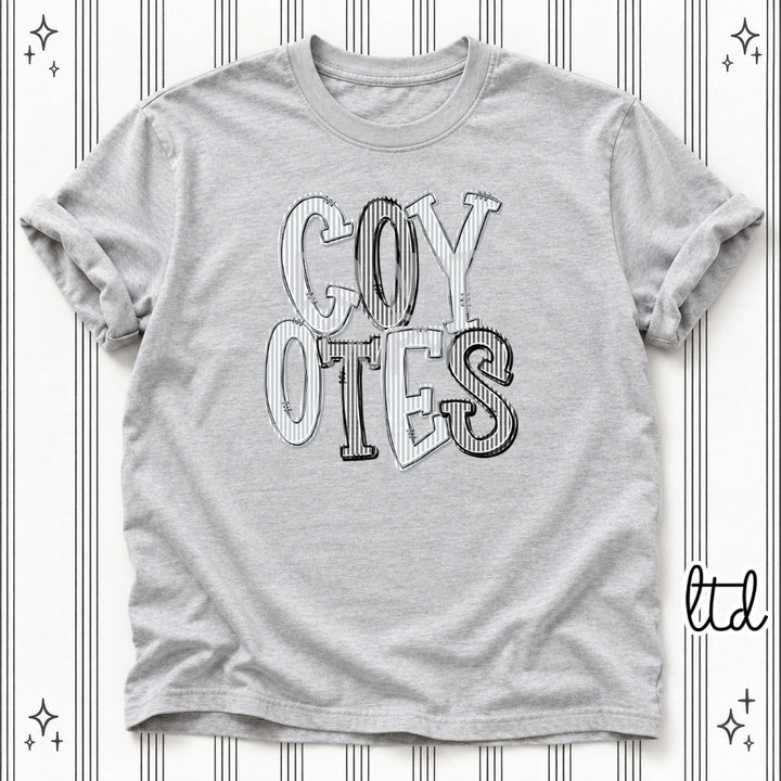 Coyotes Grey Black Seersucker Stack Mascots DTF transfer