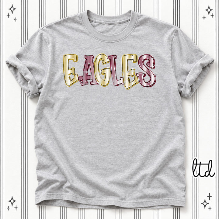 Eagles Vegas Gold Maroon Seersucker Stack Mascots DTF transfer