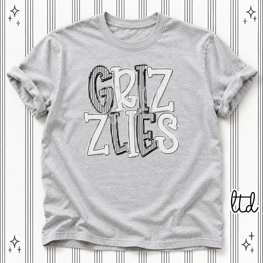 Grizzlies Black Silver Seersucker Stack Mascots DTF transfer