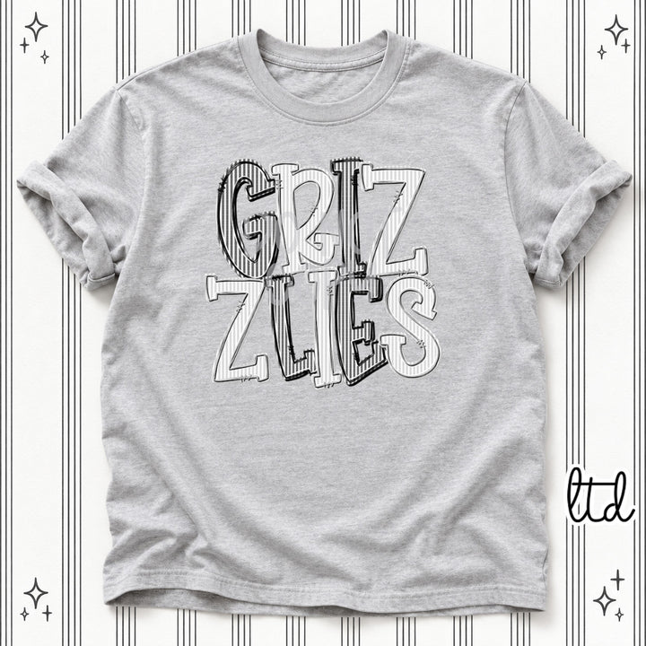 Grizzlies Black Silver Seersucker Stack Mascots DTF transfer
