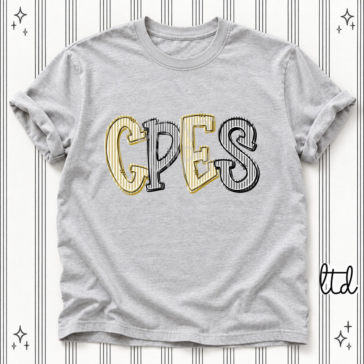 Seersucker Stack Initials CPES Vegas Gold Black design