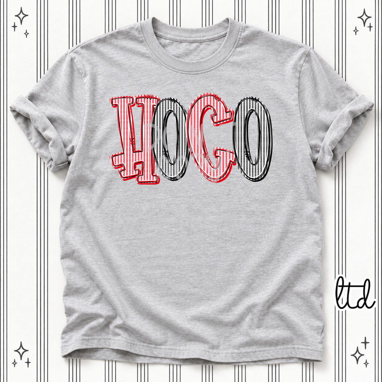 Seersucker Stack Initials HOCO Red Black design
