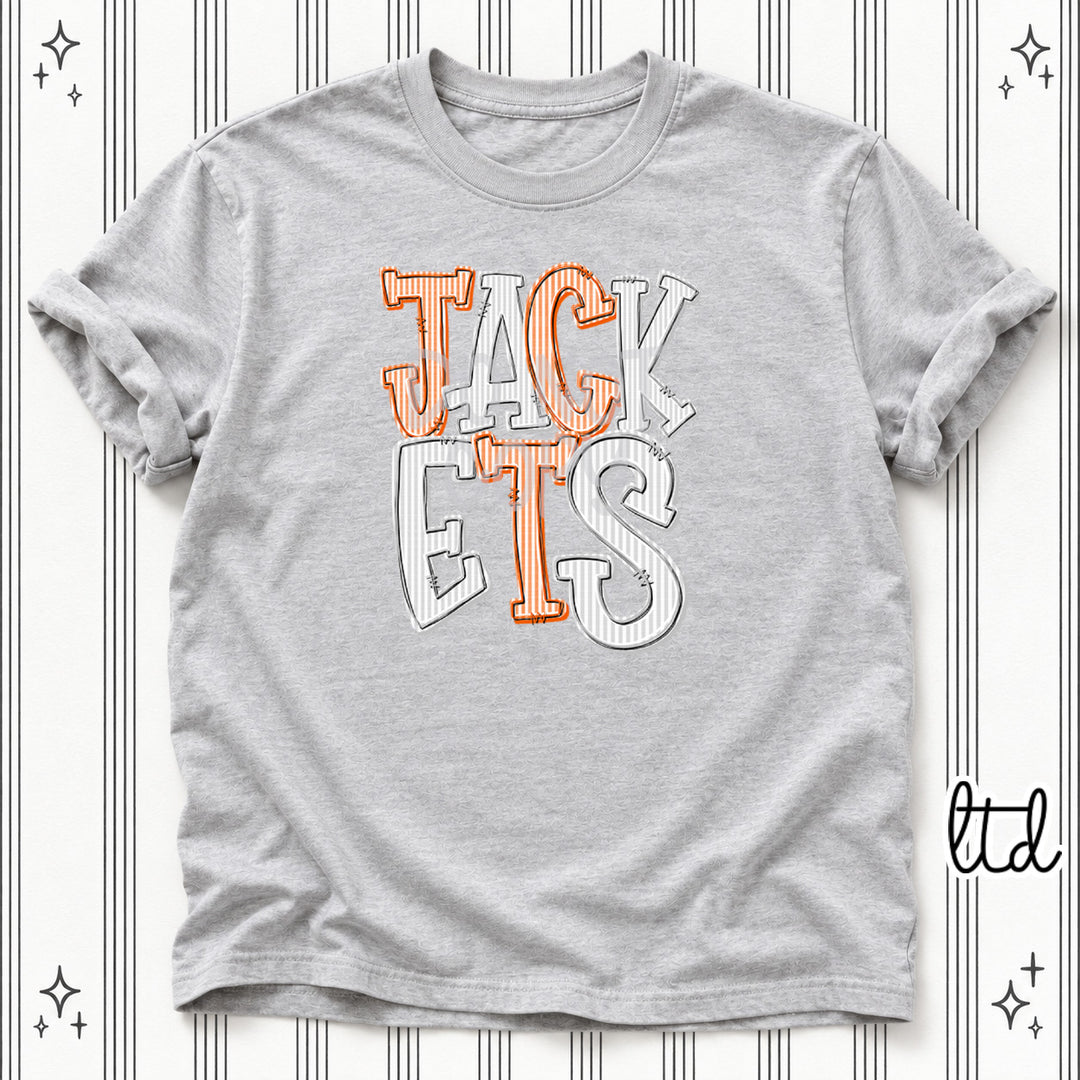 Jackets Orange Silver Seersucker Stack Mascots DTF transfer