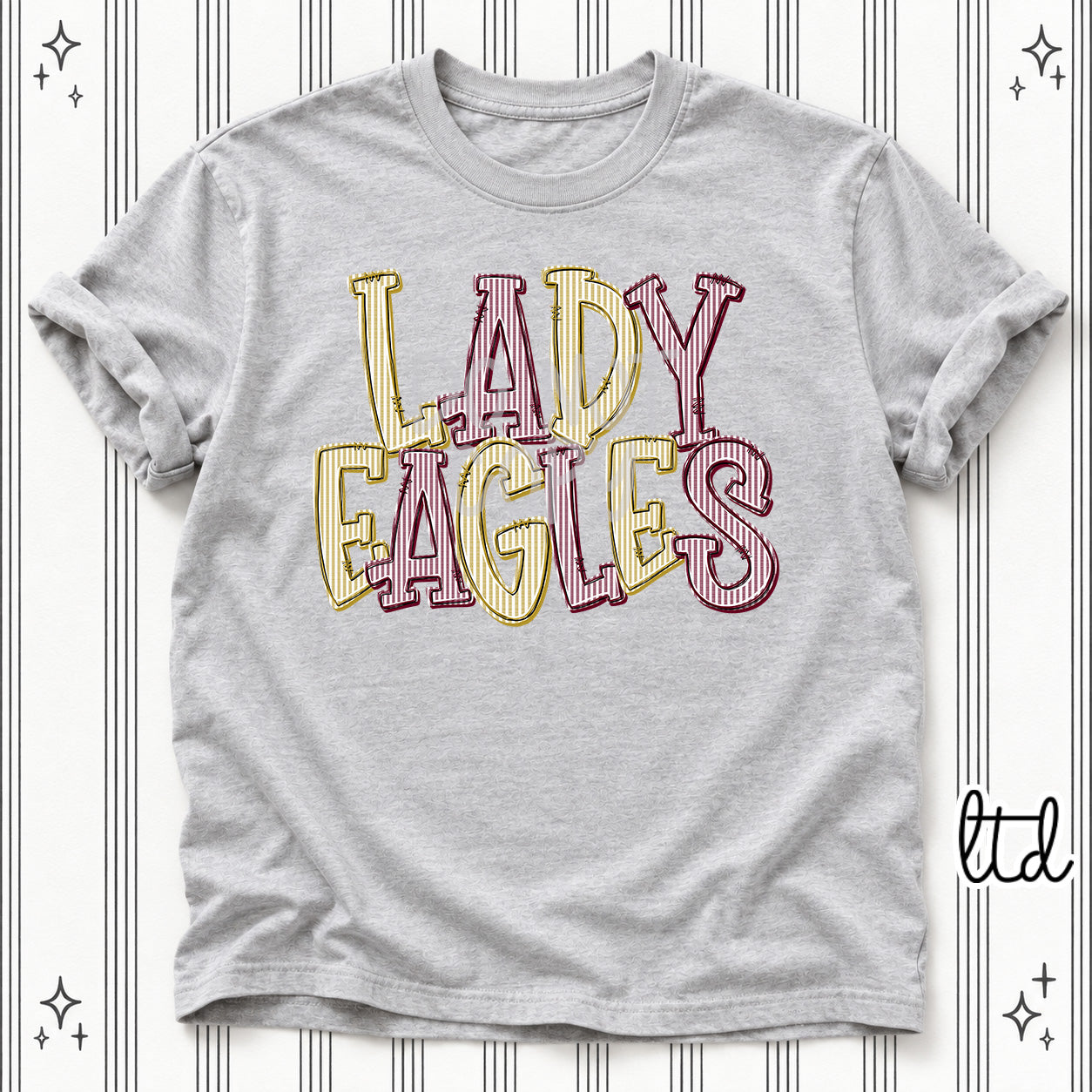 Seersucker Stack Mascots Lady Eagles Vegas Gold Maroon design