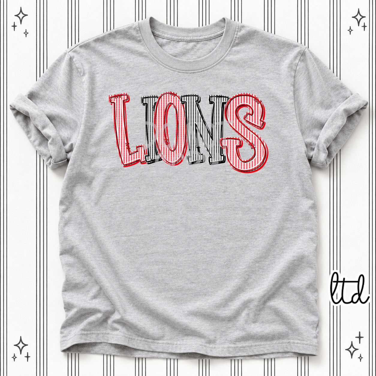 Seersucker Stack Mascots Lions Red Black design
