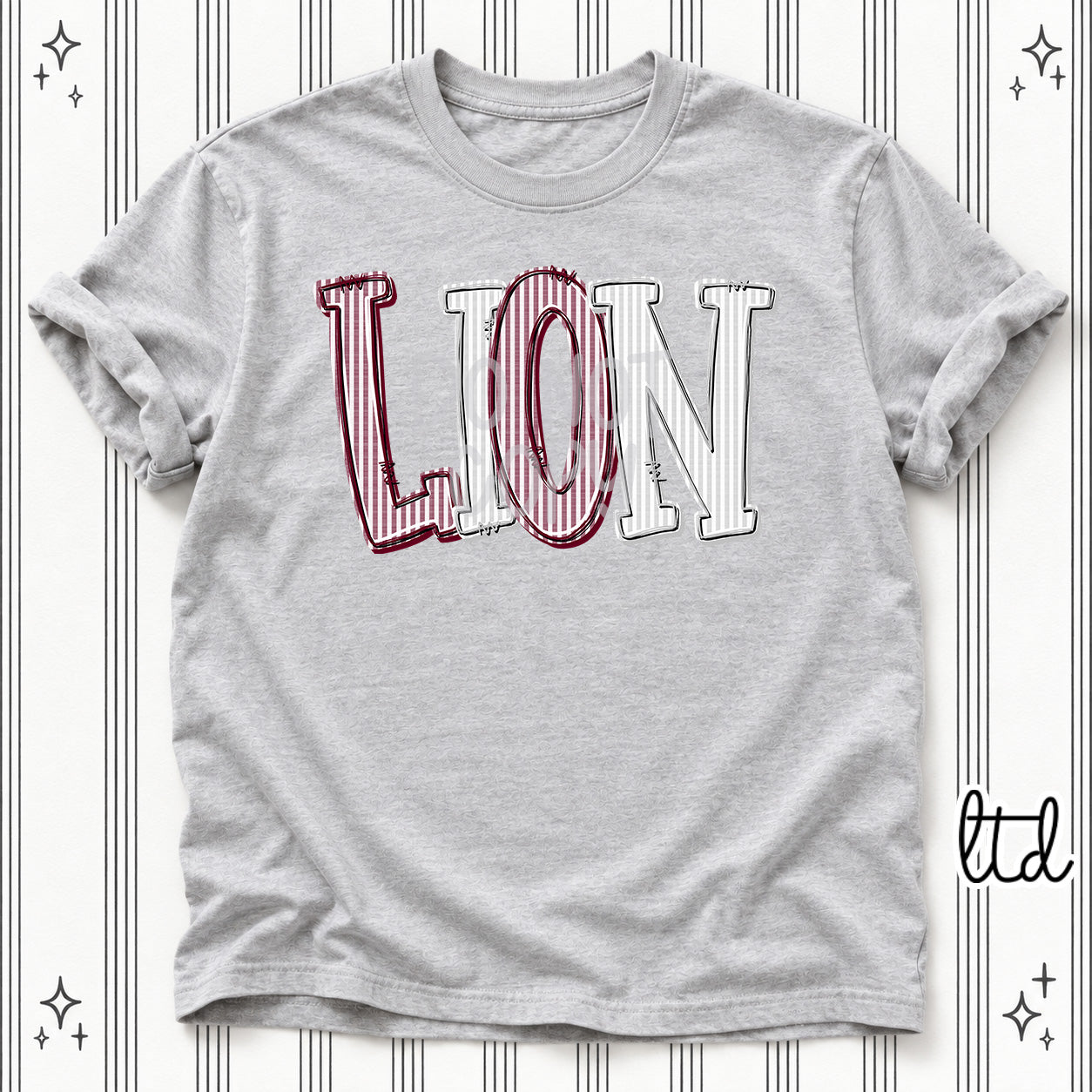 Seersucker Stack Mascots Lion Maroon Silver design