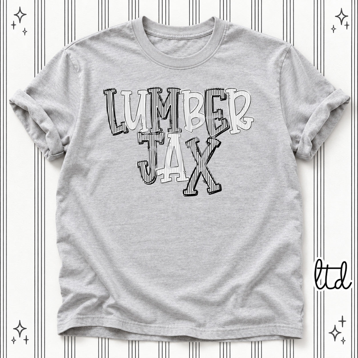Seersucker Stack Mascots Lumberjax Black Silver design