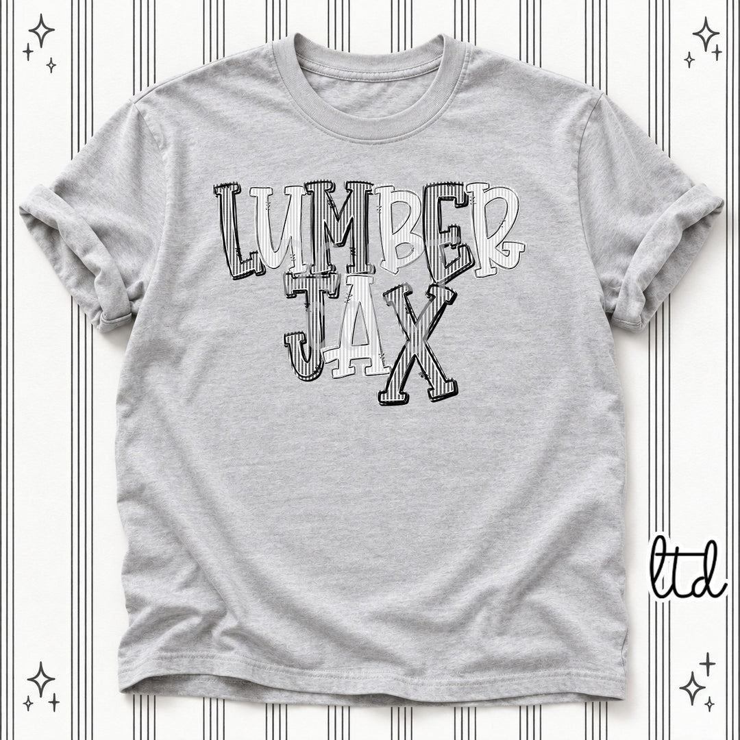 Lumberjax Black Silver Seersucker Stack Mascots DTF transfer