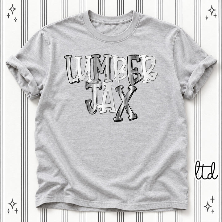 Lumberjax Black Silver Seersucker Stack Mascots DTF transfer