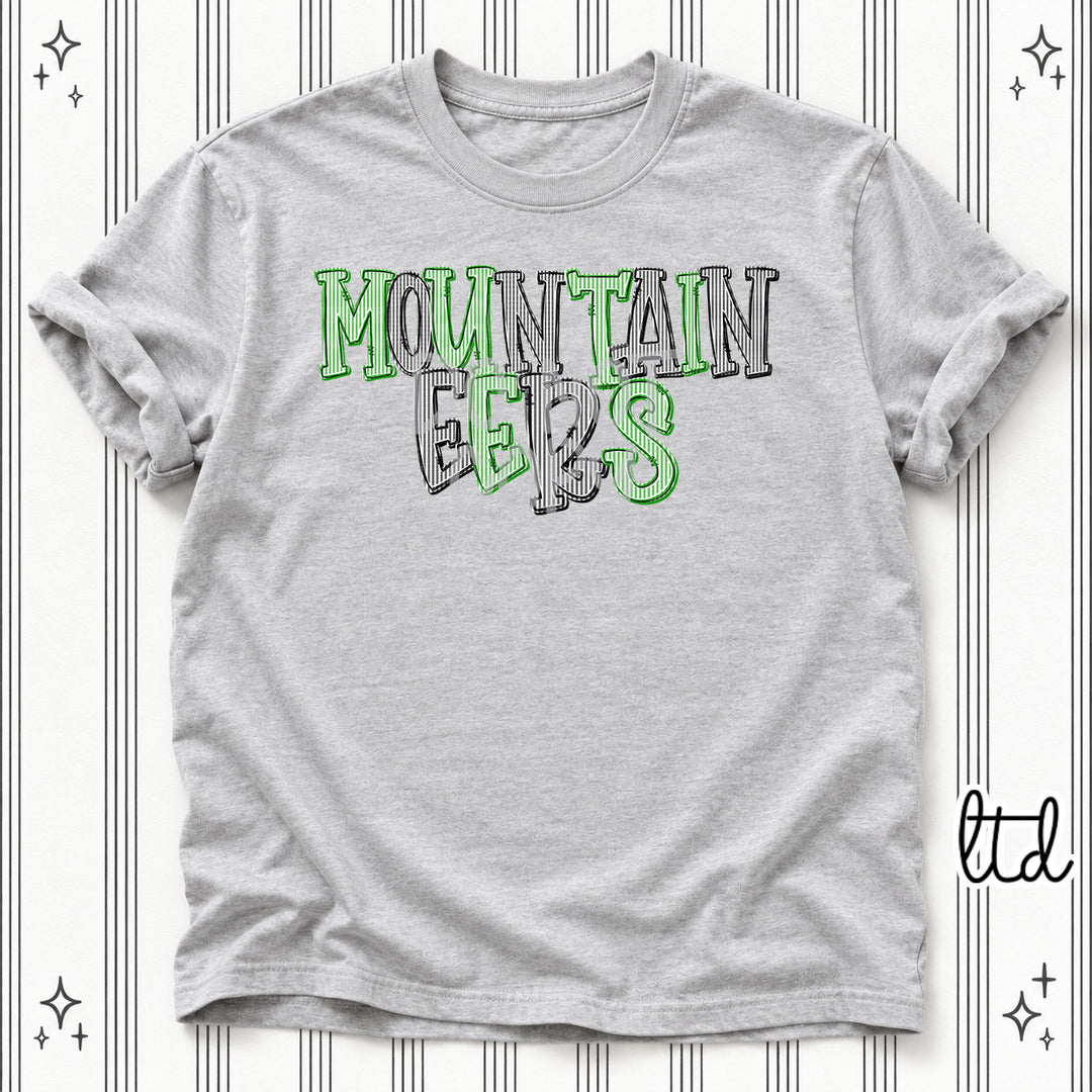Mountaineers Kelly Green Black Seersucker Stack Mascots DTF transfer