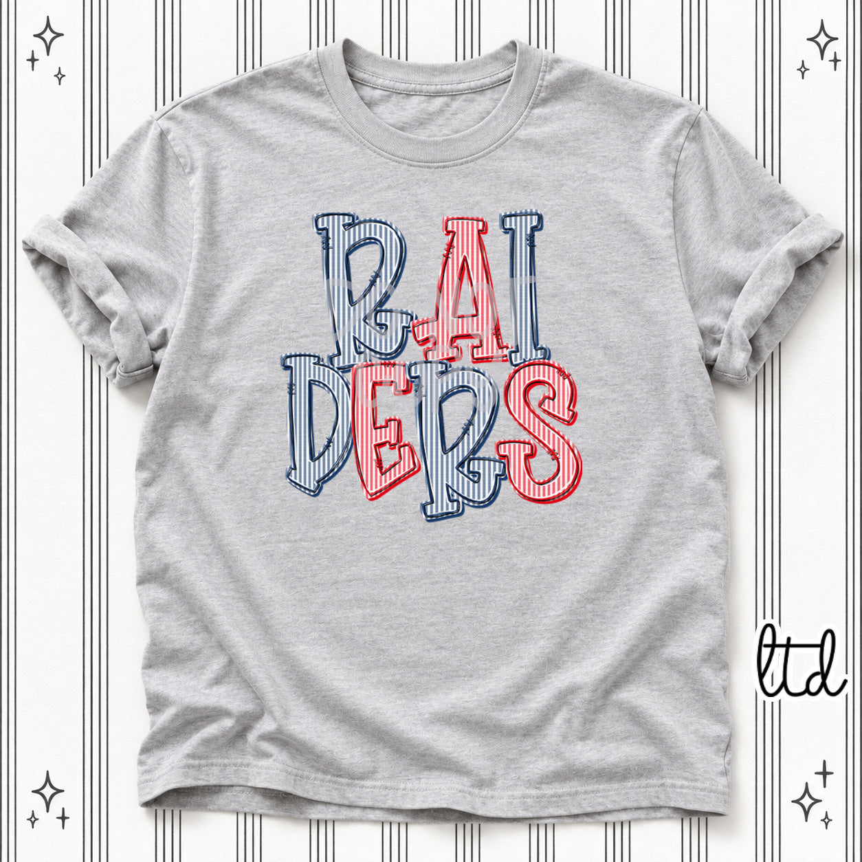 Seersucker Stack Mascots Raiders Navy Red design
