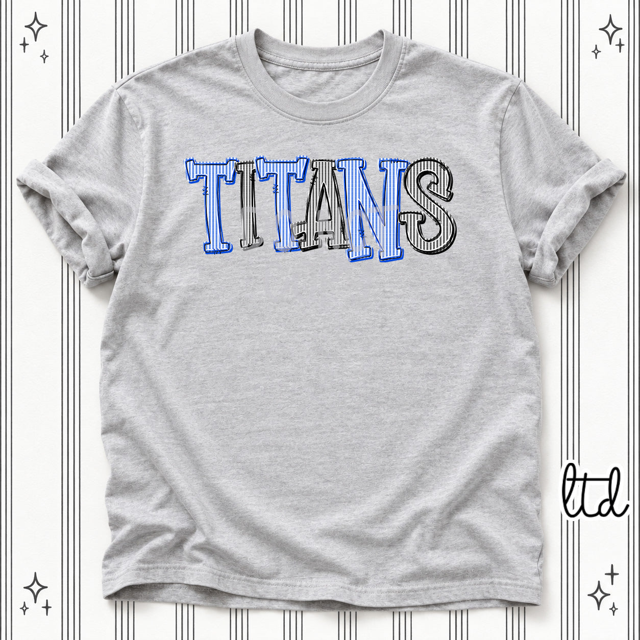 Seersucker Stack Mascots Titans Royal Blue Black design
