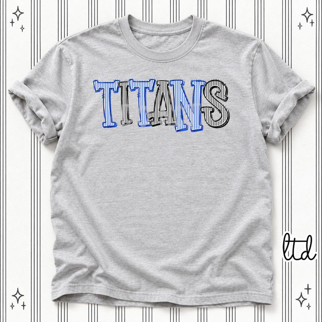 Titans Royal Blue Black Seersucker Stack Mascots DTF transfer