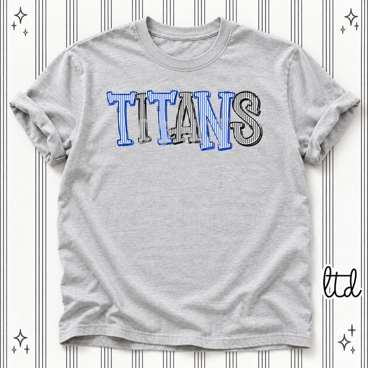 Titans Royal Blue Black Seersucker Stack Mascots DTF transfer