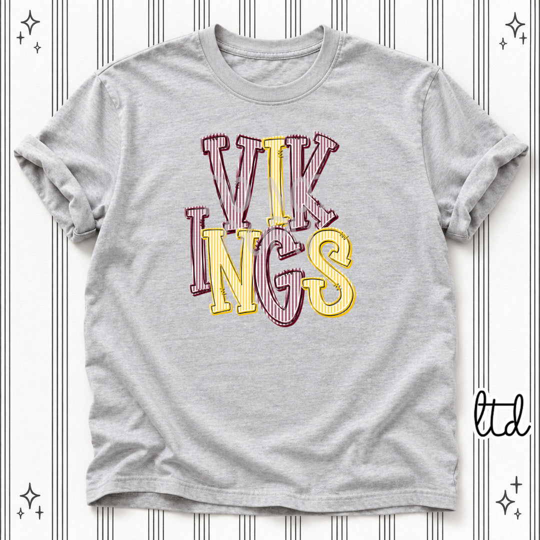 Vikings Maroon Yellow Gold Seersucker Stack Mascots DTF transfer