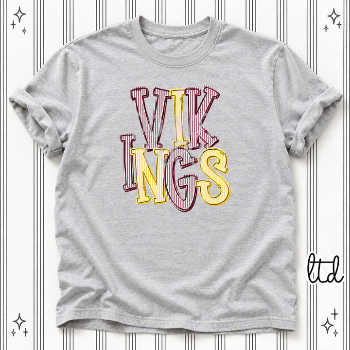 Vikings Maroon Yellow Gold Seersucker Stack Mascots DTF transfer