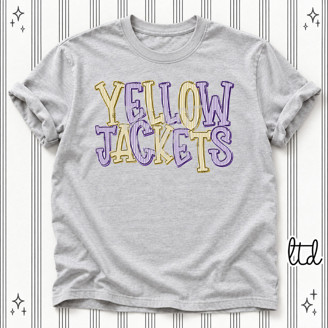 Yellowjackets Vegas Gold Purple Seersucker Stack Mascots DTF transfer