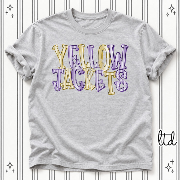 Yellowjackets Vegas Gold Purple Seersucker Stack Mascots DTF transfer