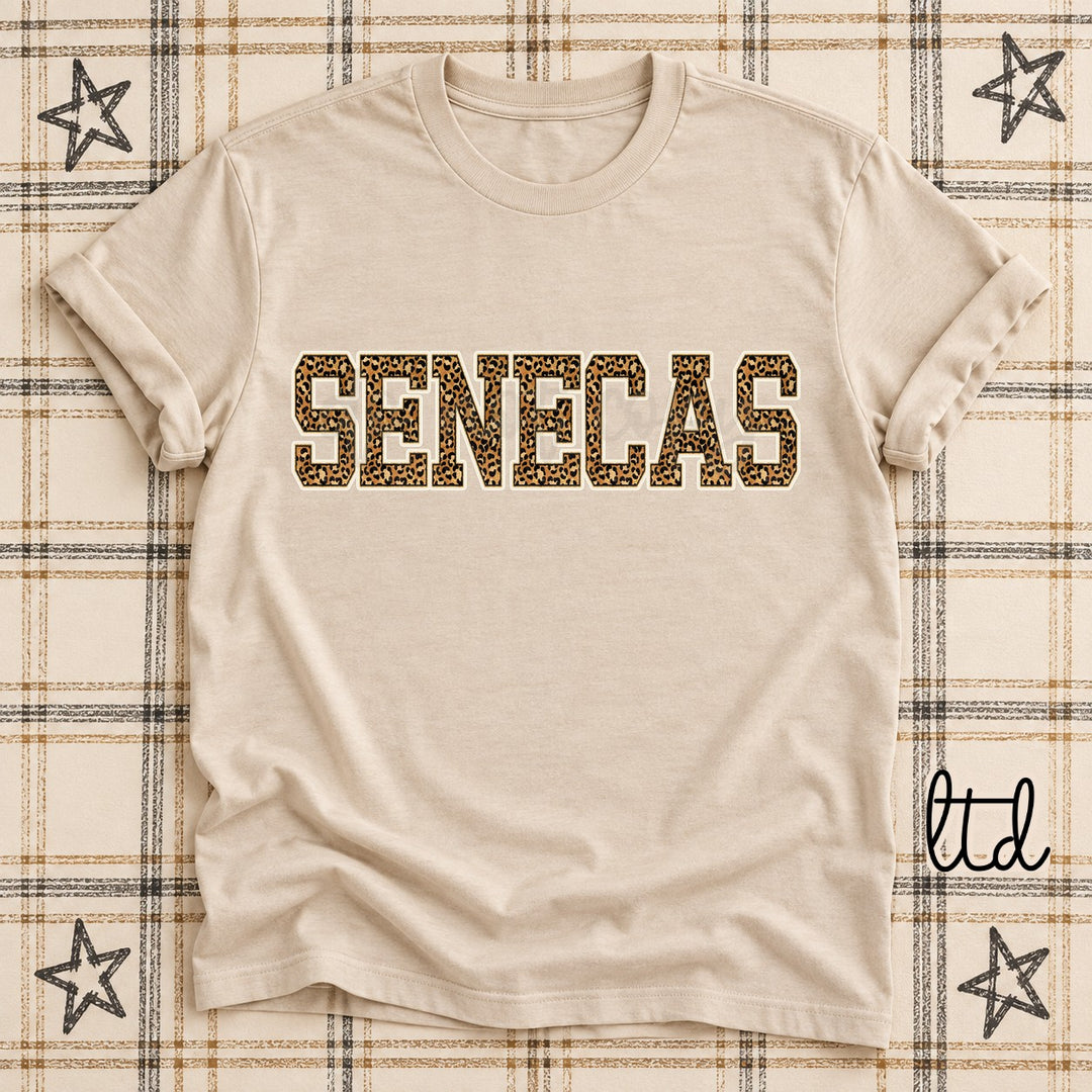 Senecas Dark Leopard Mascots DTF transfer mockup