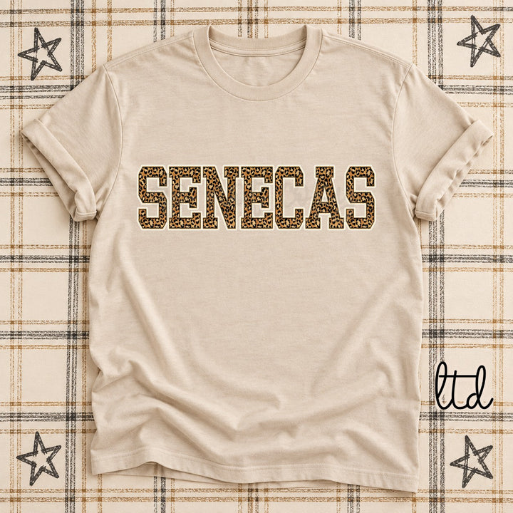 Senecas Dark Leopard Mascots DTF transfer mockup