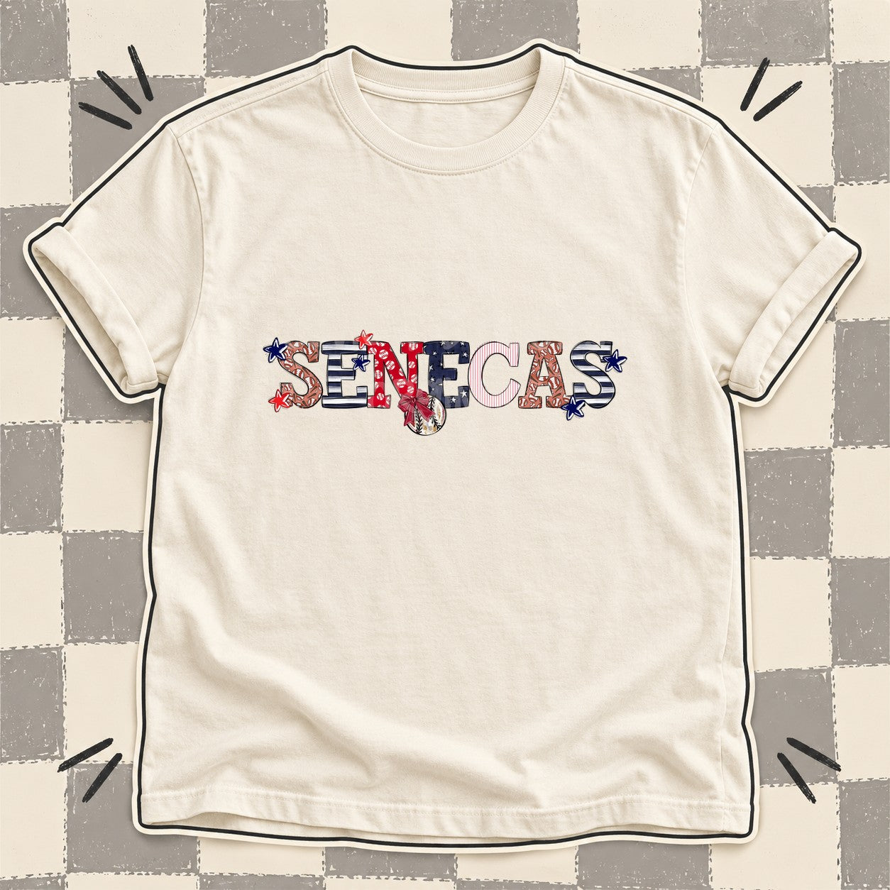 Mixed Doodle Baseball Mascots – Ballpark Classic Senecas design